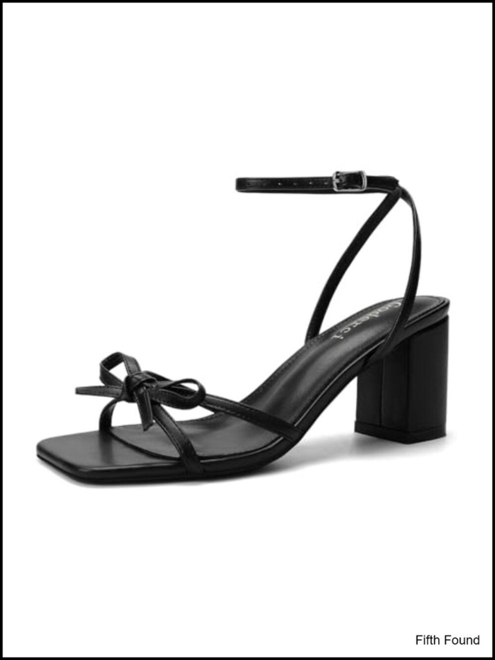 Women's Bow Strappy Heeled Sandals Square Toe PU Block Heel Evening Party Shoes